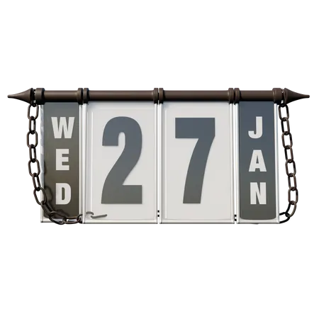 January 27 Wednesday  3D Illustration