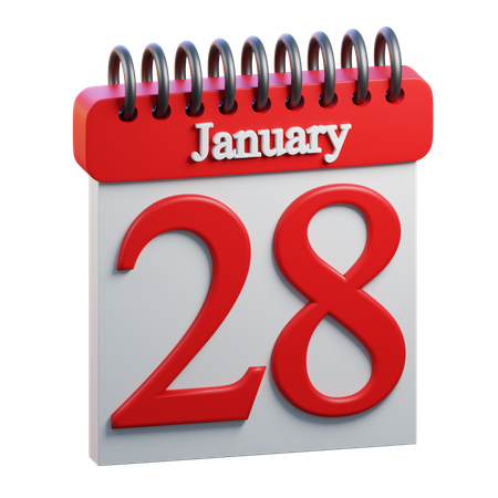 January 28  3D Icon