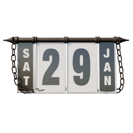 January 29, 2022 Sat  3D Icon