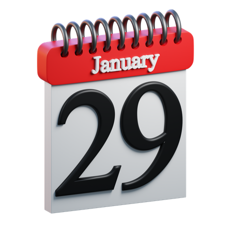 January 29  3D Icon