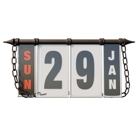 January 29 Sunday  3D Icon
