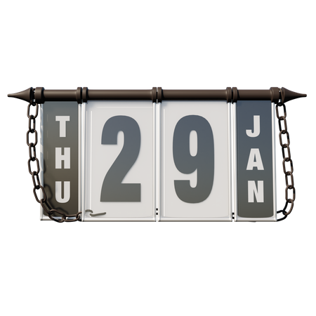 January 29 Thursday  3D Icon