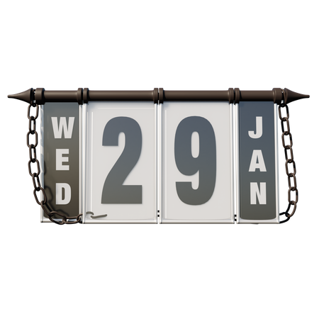 January 29 Wednesday  3D Illustration