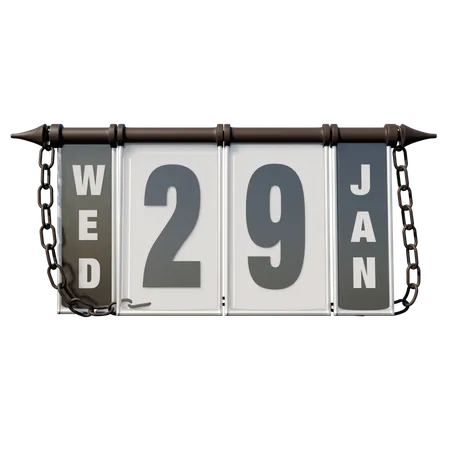 January 29 Wednesday  3D Illustration