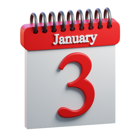 January 3  3D Icon