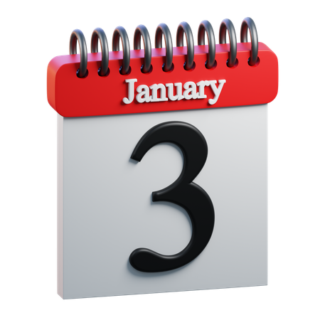 January 3  3D Icon