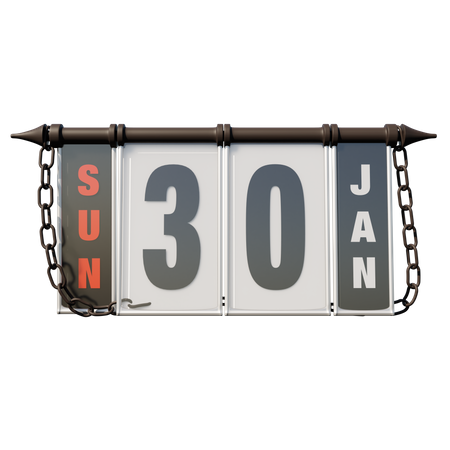 January 30, 2022 Sun  3D Illustration