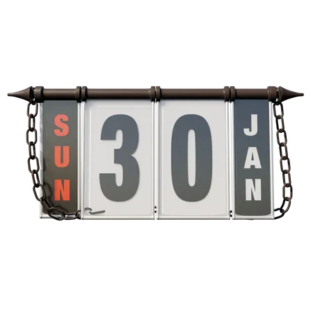 January 30, 2022 Sun  3D Illustration