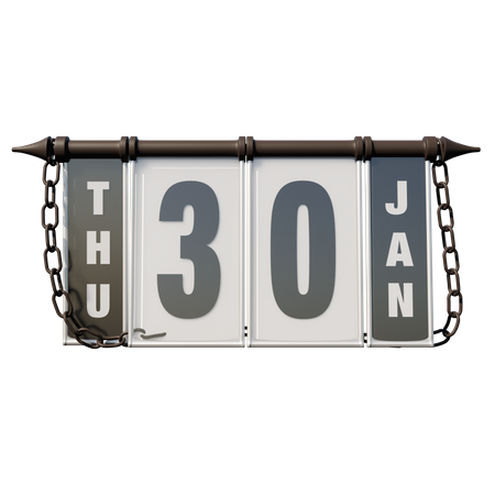 January 30 Thursday 3D Illustration