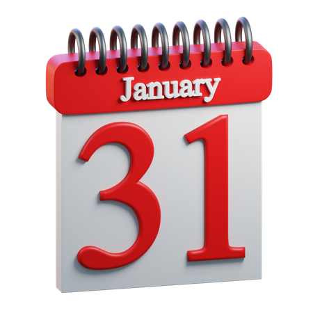 January 31  3D Icon