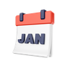 3d calendar month january logo