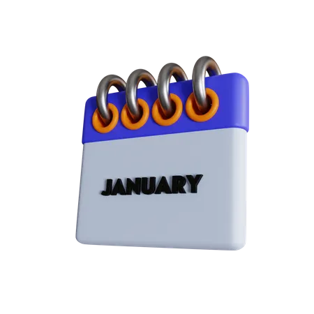 January Calendar With Options Normal And Isometric Views 3D Icon