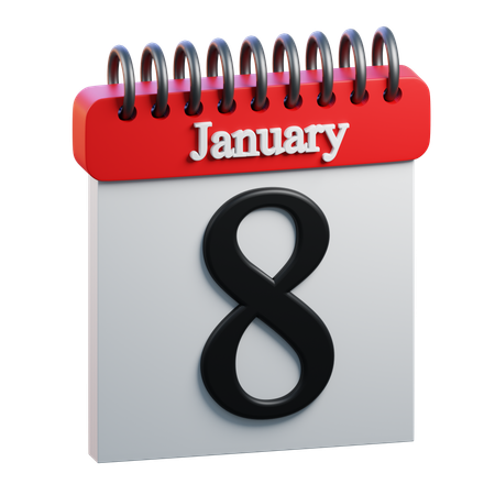 January 8  3D Icon