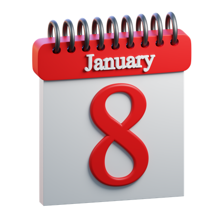 January 8  3D Icon