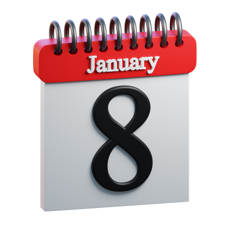 January 8  3D Icon