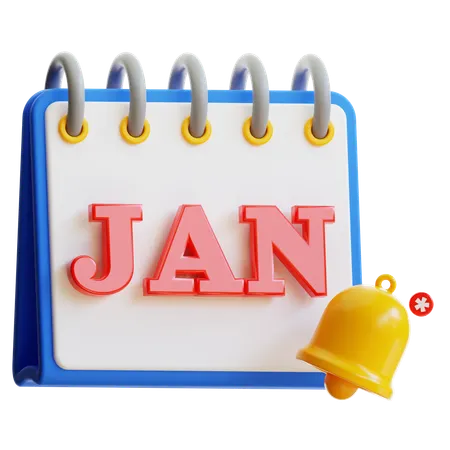 January Calendar  3D Icon