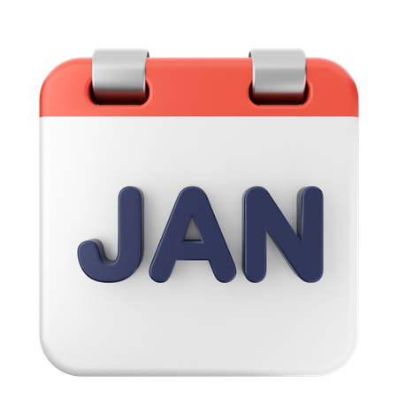 January Calendar  3D Icon