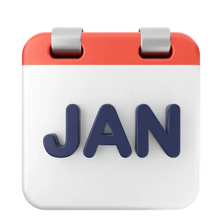 January Calendar  3D Icon