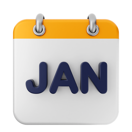 January Calendar  3D Icon