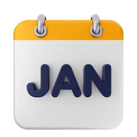 January Calendar  3D Icon