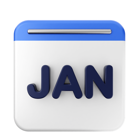 January Calendar  3D Icon