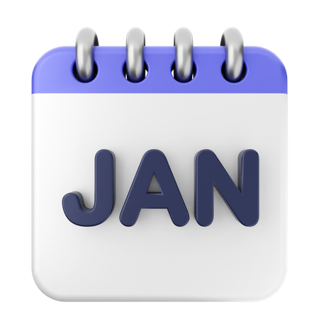 January Calendar  3D Icon