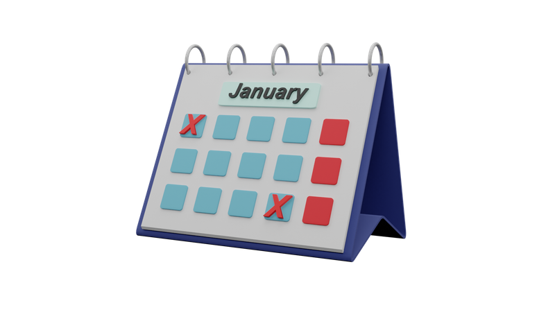 January calendar  3D Icon