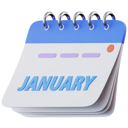 January Calendar  3D Icon