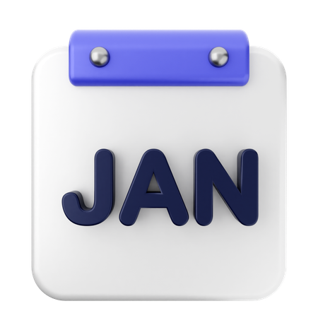 January Calendar  3D Icon