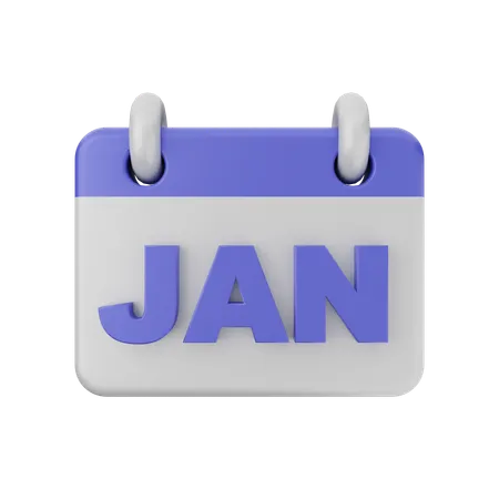 January Calendar  3D Icon