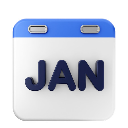 January Calendar  3D Icon