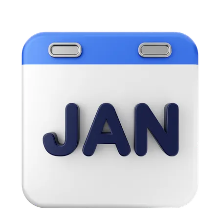 January Calendar  3D Icon