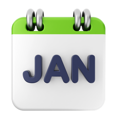 January Calendar  3D Icon