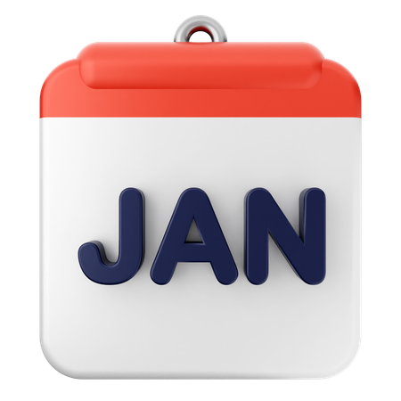 January Calendar  3D Icon