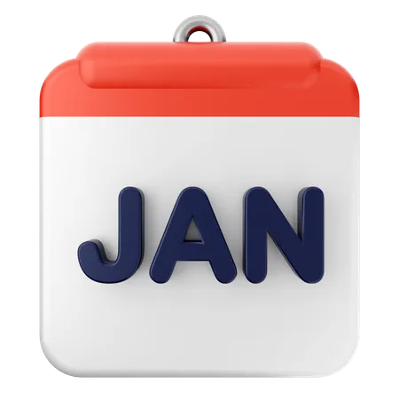 January Calendar  3D Icon