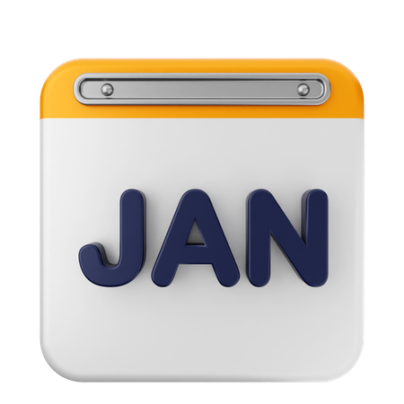 January Calendar  3D Icon