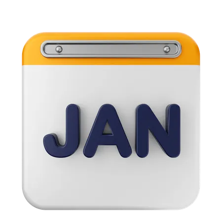 January Calendar  3D Icon