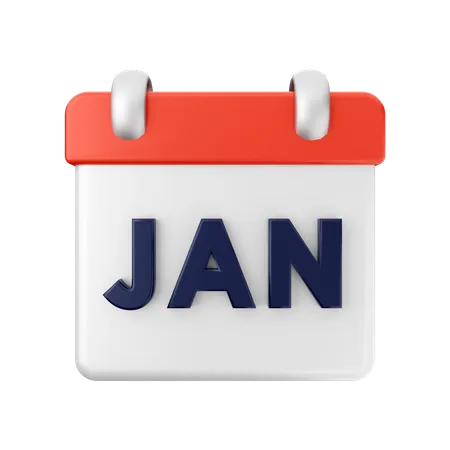 January Calendar  3D Illustration