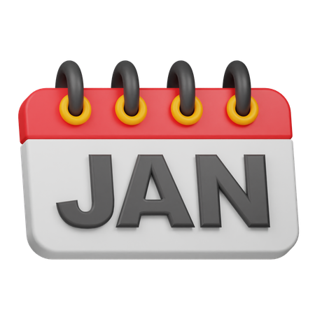 January Month  3D Icon