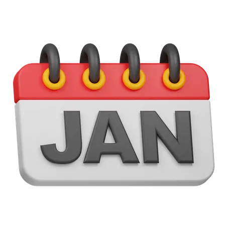 January Month  3D Icon