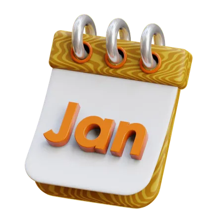 Janvier  3D Icon