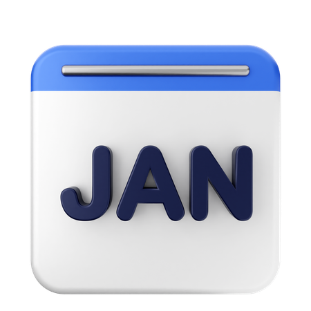 Calendrier de janvier  3D Icon