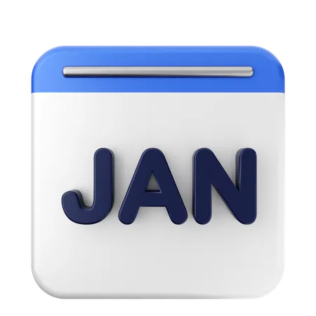 Calendrier de janvier  3D Icon