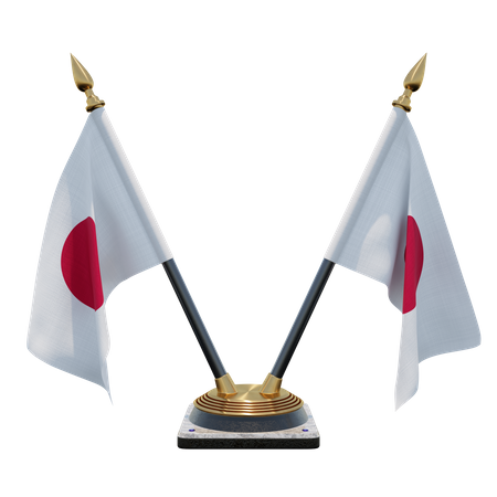 Japan Double Desk Flag Stand  3D Flag