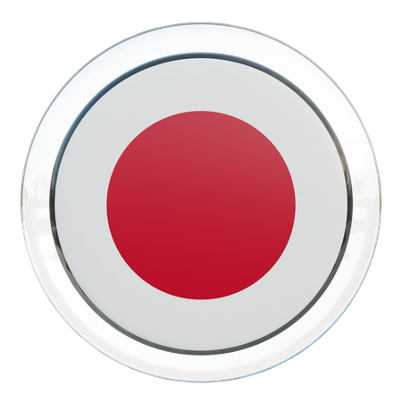 Japan Flag Glass  3D Icon