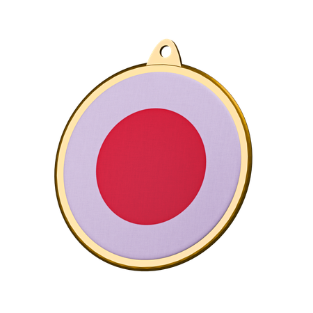 Japan Flag Medal Badge  3D Icon