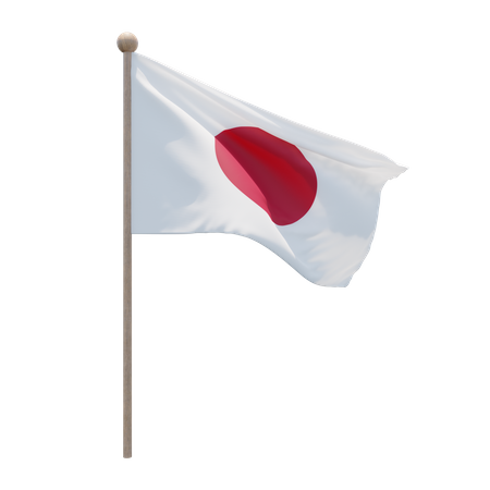 Japan Flag Pole  3D Icon
