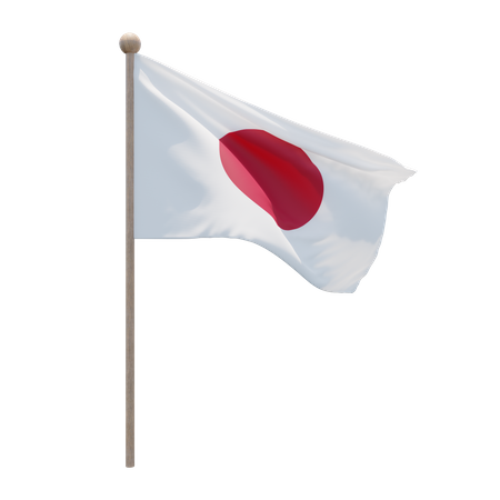 Japan Flag Pole 3D Illustration