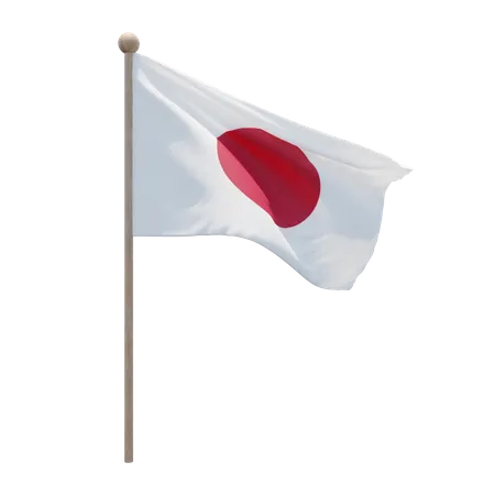 Japan Flag Pole  3D Illustration