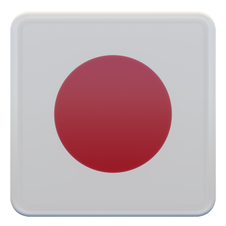 Quadratische Flagge Japans  3D Icon